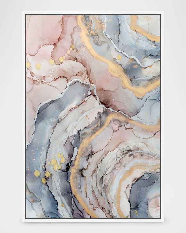 "Glitter Enthusiast" Pastel Swirls Framed Giclee